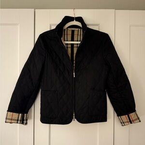 Burberry Black Quilted Jacket with Signature Classic Check Lining